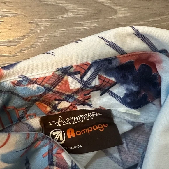 Vintage 70s Arrow Dagger Collar Disco Dress Shirt - Picture 3 of 3